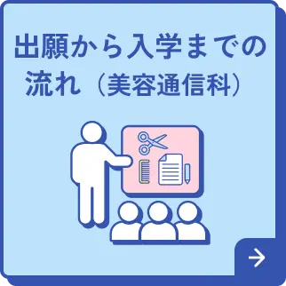 出願から入学までの流れ（美容通信科）